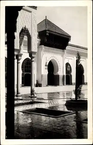 Ak Casablanca Marokko, La nouvelle Mosquee, vue interieure, Innenhof