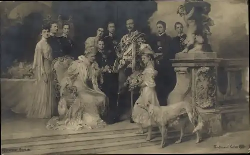 Künstler Ak Keller, F., Preußisches Kaiserhaus, Kaiserin Auguste Viktoria, Kaiser Wilhelm II.