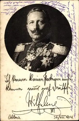 Ak Kaiser Wilhelm II., Ich kenne keine Parteien mehr, Zitat 1914