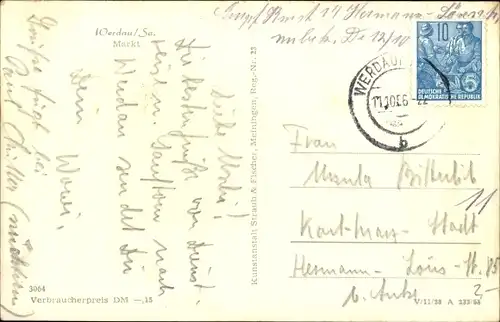 Ak Werdau in Sachsen, Markt