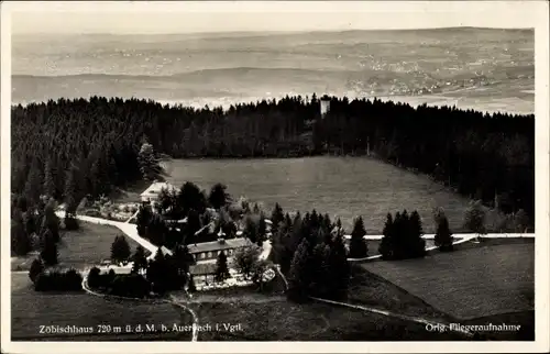 Ak Auerbach im Vogtland Sachsen, Zöbischhaus, Fliegeraufnahme