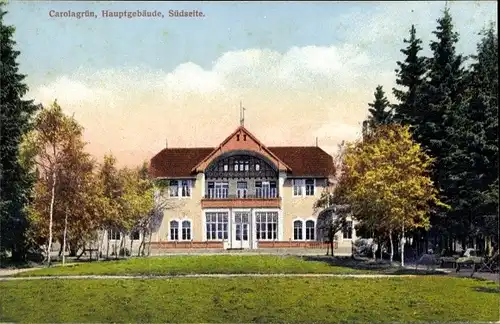 Ak Carolagrün Auerbach, Kurhaus, Hauptgebäude, Südseite