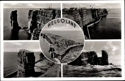 Ak Nordseeinsel Helgoland, Panorama, Steilküste, Lange Anna