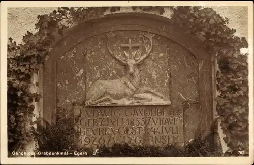 Ak Rottach Egern in Oberbayern, Grabdenkmal Ludwig Ganghofer