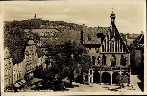 Ak Amberg in der Oberpfalz Bayern, Rathaus und Mariahilfberg