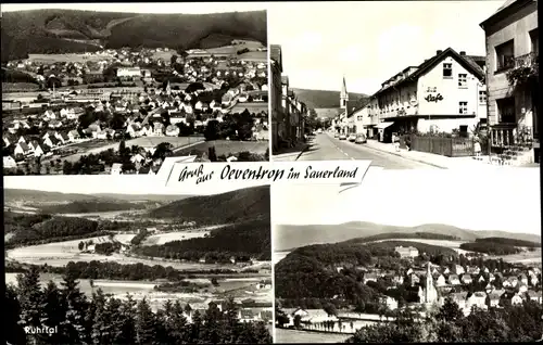 Ak Oeventrop Arnsberg im Sauerland, Ruhrtal, Panorama, Straßenansicht, Cafe