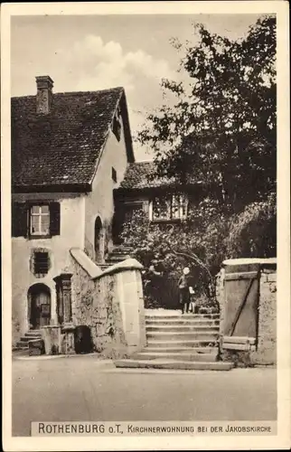 Ak Rothenburg ob der Tauber Mittelfranken, Kirchnerwohnung bei der Jakobskirche
