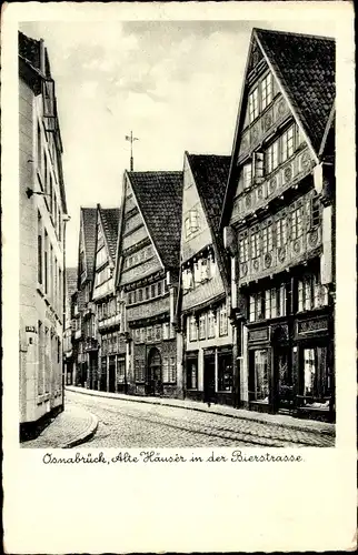 Ak Osnabrück in Niedersachsen, Alte Häuser in der Bierstraße