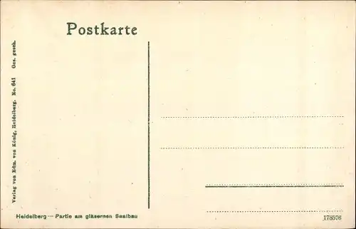 Ak Heidelberg am Neckar, Partie am gläsernen Saalbau