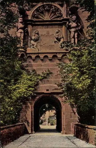 Ak Heidelberg, Die Ritter am Torturm, Relief