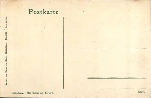 Ak Heidelberg, Die Ritter am Torturm, Relief