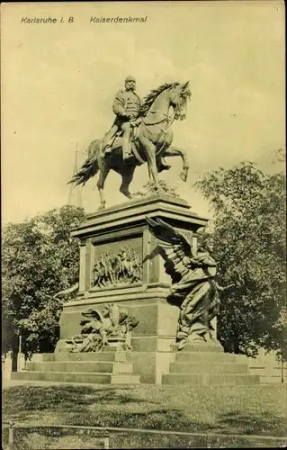 Ak Karlsruhe in Baden, Kaiserdenkmal