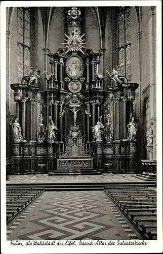 Ak Prüm in der Eifel, Barock-Altar der Salvatorkirche