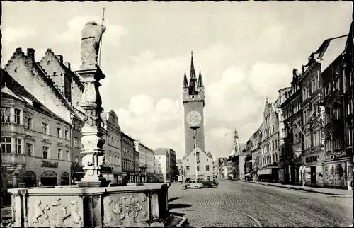 Ak Straubing an der Donau Niederbayern, Ludwigsplatz