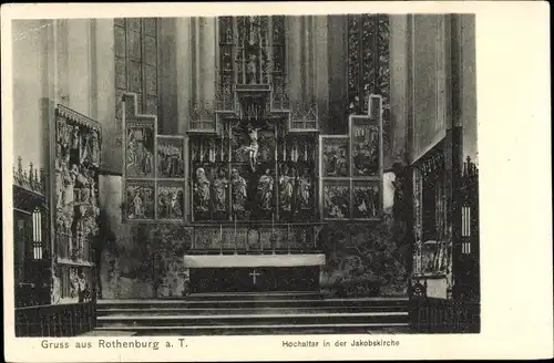 Ak Rothenburg ob der Tauber Mittelfranken, Hochaltar in der Jakobskirche