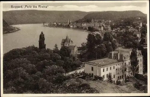 Ak Boppard am Rhein, Panorama vom Ort