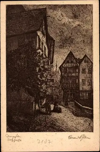 Künstler Ak Bad Wimpfen am Neckar, Salzgasse