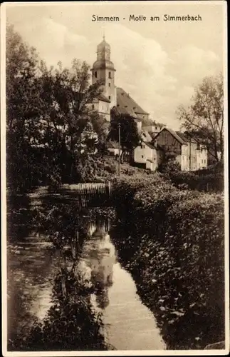 Ak Simmern im Hunsrück, Motiv am Simmerbach