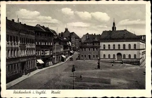 Ak Reichenbach im Vogtland, Markt