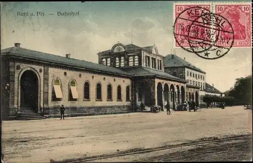 Ak Kehl am Rhein, Bahnhof