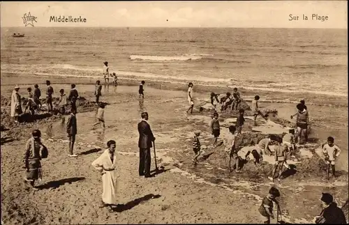 Ak Middelkerke Westflandern, Sur la Plage