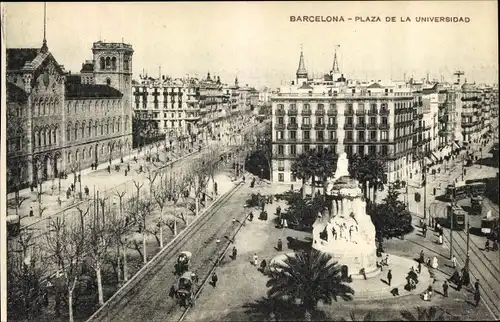 Ak Barcelona Katalonien, Plaza de la Universidad