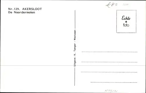 Ak Akersloot Nordholland Niederlande, De Noordermolen