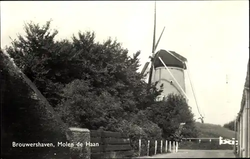 Ak Brouwershaven Zeeland, Molen de Haan