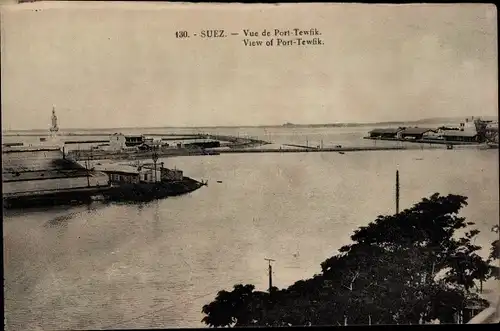 Ak Suez Ägypten, Panorama Port Tewfik