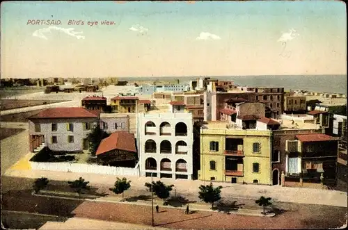 Ak Port Said Ägypten, Bird's eye view