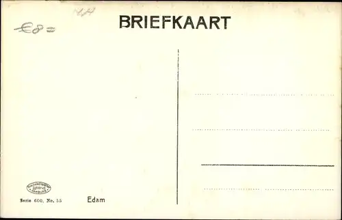 Ak Edam Volendam Nordholland Niederlande, Ortsansicht, Wohnhaus, Fluss, Boot, Transport