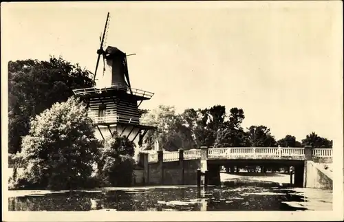 Ak Heemstede Nordholland, Ingang Wandelbosch Groenendaal, Molen