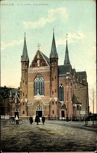 Ak Haarlem Nordholland Niederlande, R. C. Kerk, Kleverpark