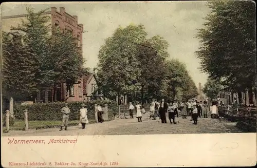 Ak Wormerveer Nordholland Niederlande, Marktstraat