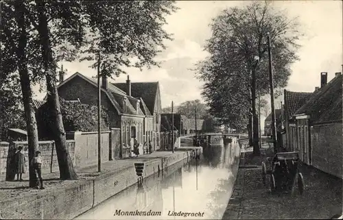 Ak Monnikendam Waterland Nordholland Niederlande, Lindegracht