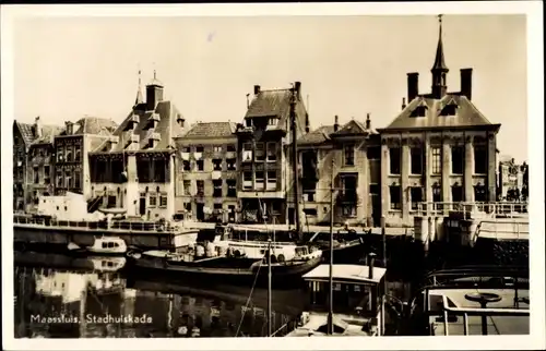 Ak Maassluis Südholland, Stadhuiskade