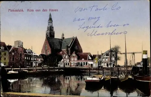 Ak Maassluis Südholland, Kom van den Haven