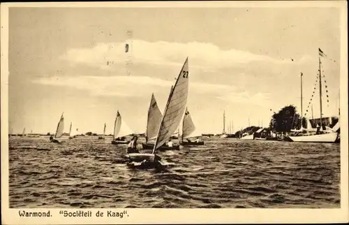 Ak Warmond Südholland, Societeit de Kaag, Segelpartie