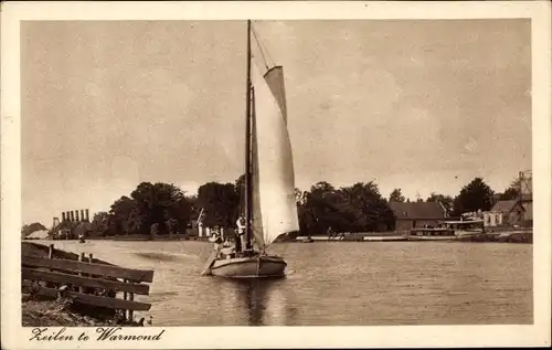 Ak Warmond Südholland, Segelboot, Wasserpartie
