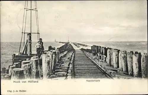 Ak Hoek van Holland Rotterdam Südholland Niederlande, Noorderhoofd