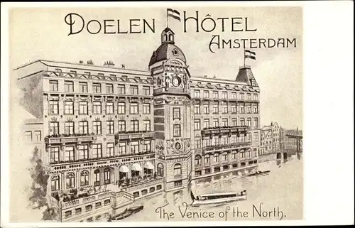 Ak Amsterdam Nordholland Niederlande, Doelen Hotel