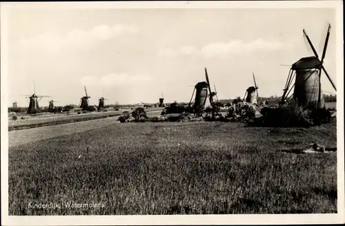 Ak Kinderdijk Südholland Niederlande, Watermolens