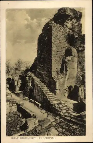 Ak Schœnau Schoenau Schönau Elsass Bas Rhin, Ruine Hohenburg