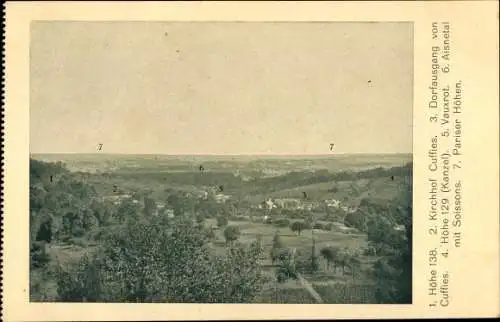 Ak Cuffies Aisne, Höhe 138, Höhe 129, Vauxrot, Soissons, Pariser Höhen