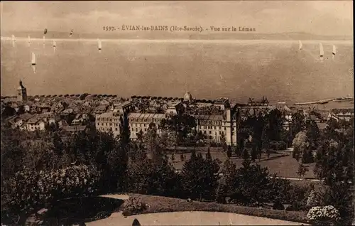 Ak Évian les Bains Haute Savoie, Vue sur le Leman