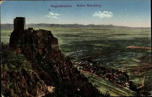 Ak Ribeauvillé Rappoltsweiler Elsass Haut Rhin, Ruine Giersberg, Ort, Umgebung