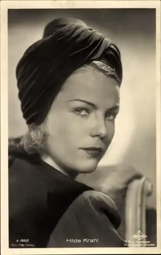 Ak Schauspielerin Hilde Krahl, Portrait, Turban