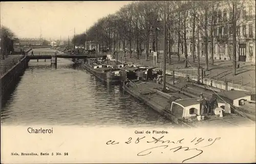 Ak Charleroi Wallonien Hennegau, Quai de Flandre