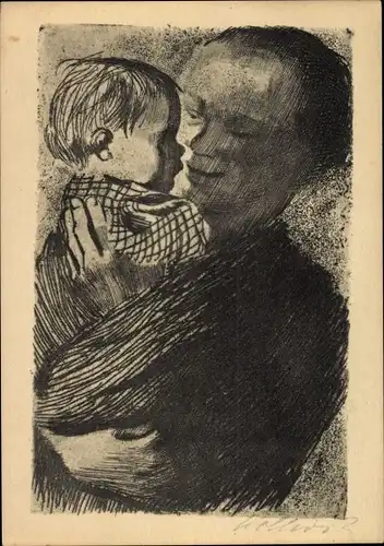 Künstler Ak Kollwitz, Käthe, Mutter mit Kind, 1910
