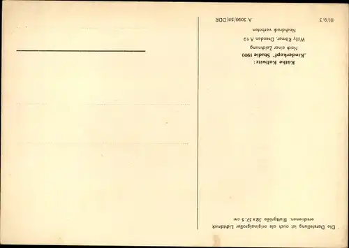 Künstler Ak Kollwitz, Käthe, Studie Kinderkopf 1900